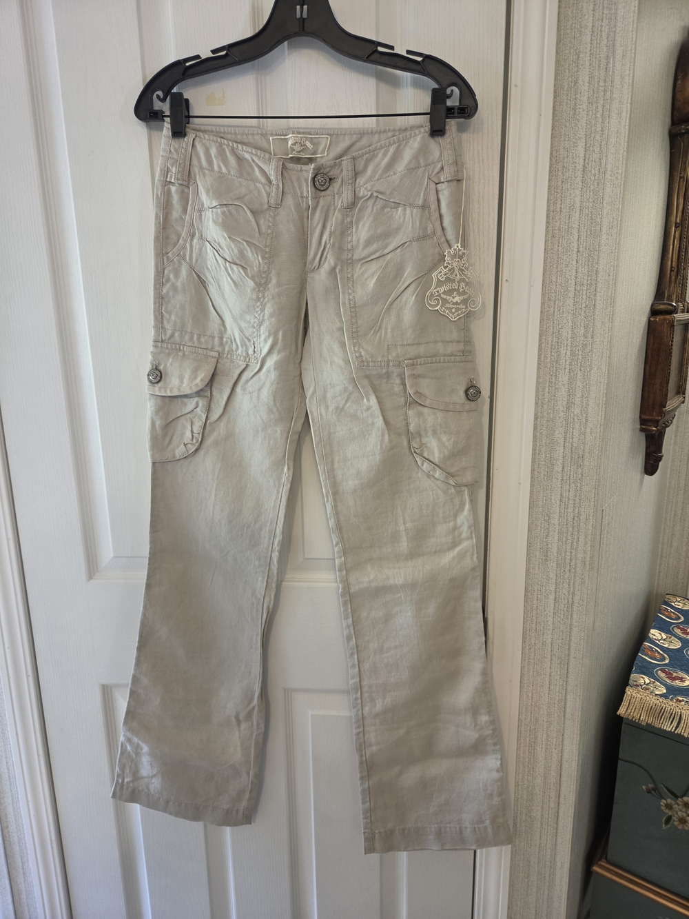Vintage TWISTED HEART Light Khaki  Cargo Pocket Top